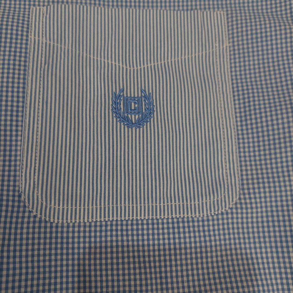Nwot Chaps gingham & strip long-sleeve button-down‎ shirt size large - Picture 2 of 5